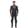 Laguna Seca 5 - Men's 2-Piece Motorcycle Leather Suit - Black/Anthracite/Red-Fluo
