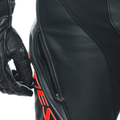 Laguna Seca 5 - Men's 2-Piece Motorcycle Leather Suit - Black/Anthracite/Red-Fluo