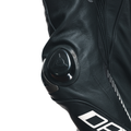 Laguna Seca 5 - Men's 2-Piece Motorcycle Leather Suit (Short/Tall) - Black/Black/White