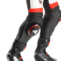 Laguna Seca 6 - Perforated One-Piece Leather Racing Suit - Black/White/Red-Fluo