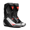 Laguna Seca 6 - Perforated One-Piece Leather Racing Suit - Black/White/Red-Fluo
