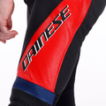 Laguna Seca 6 - Perforated One-Piece Leather Racing Suit - Black/Blue/Red