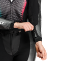 Fulminea - Women's Two-Piece Leather Suit - Black/Anthracite/White