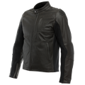 Istrice - Men's Motorcycle Perforated Leather Jacket - Dark-Brown