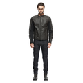 Istrice - Men's Motorcycle Perforated Leather Jacket - Dark-Brown