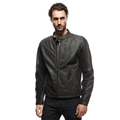 Istrice - Men's Motorcycle Perforated Leather Jacket - Dark-Brown