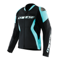 Racing 5 - Women's Leather Motorcycle Jacket - Black/Water