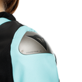 Racing 5 - Women's Leather Motorcycle Jacket - Black/Water