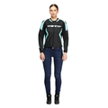 Racing 5 - Women's Leather Motorcycle Jacket - Black/Water
