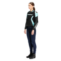 Racing 5 - Women's Leather Motorcycle Jacket - Black/Water