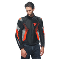 Super Rider 2 ABSOLUTESHELL™ - Men's Waterproof Motorcycle Jacket - Black/Dark-Gull-Gray/Fluo-Red