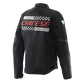 Herosphere Air Tex - Men's Motorcycle Jacket In Fabric - Black/White Stripes/Red