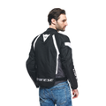Avro 5 - Men's Fabric Motorcycle Jacket - Black/White/Black
