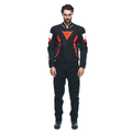 Avro 5 - Men's Fabric Motorcycle Jacket - Black/Red-Fluo/White