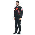 Avro 5 - Men's Fabric Motorcycle Jacket - Black/Red-Fluo/White