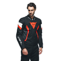 Avro 5 - Men's Fabric Motorcycle Jacket - Black/Red-Fluo/White