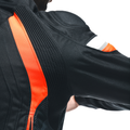 Avro 5 - Men's Fabric Motorcycle Jacket - Black/Red-Fluo/White