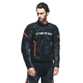 Air Frame 3 Tex - Men's Summer Motorcycle Jacket In Fabric - Black/Black/Red-Fluo