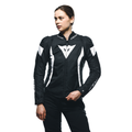 Avro 5 - Women's Fabric Motorcycle Jacket - Black/White/Black