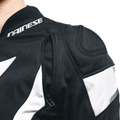 Avro 5 - Women's Fabric Motorcycle Jacket - Black/White/Black
