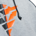 Daemon-X Safety Hoodie - Men's Motorcycle Safety Hoodie - Melange-Gray/Black/Red-Fluo