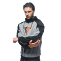 Daemon-X Safety Hoodie - Men's Motorcycle Safety Hoodie - Melange-Gray/Black/Red-Fluo