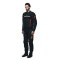Drake 2 Super Air - Men's Summer Motorcycle Pants In Fabric - Black/Anthracite/Red-Fluo