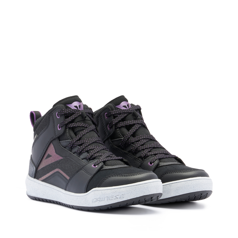 Suburb D-Wp - Women's Waterproof Motorcycle Shoes - Black/White/Metal Purple