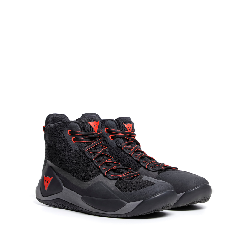 Atipica Air 2 - Men's Summer Motorcycle Shoes In Fabric - Black/Red Fluo