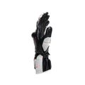 Fiero - Leather Racing Motorcycle Gloves - Black/White/Red-Fluo