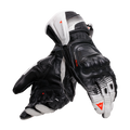 Fiero - Leather Racing Motorcycle Gloves - Black/White/Red-Fluo