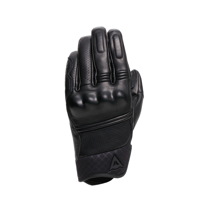 Folgor - Summer Leather Motorcycle Gloves - Black/Black