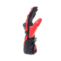 Reacto Carbon Long - Motorcycle Gloves In Leather Men - Black/Red-Lava