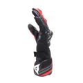 Reacto Carbon Long - Motorcycle Gloves In Leather Men - Black/Red-Lava