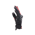 Reacto Carbon Short - Men's Short Leather Motorcycle Gloves - Black/Red-Lava