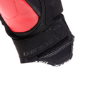 Reacto Carbon Short - Men's Short Leather Motorcycle Gloves - Black/Red-Lava