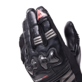 Reacto Carbon Short - Women's Short Leather Motorcycle Gloves - Black/Fluo Pink