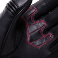 Reacto Carbon Short - Women's Short Leather Motorcycle Gloves - Black/Fluo Pink