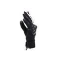 Reacto Carbon Short - Women's Short Leather Motorcycle Gloves - Black/White/Red-Fluo