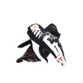 Reacto Carbon Short - Women's Short Leather Motorcycle Gloves - Black/White/Red-Fluo