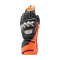 Full Metal 7 - Men's Motorcycle Racing Leather Gloves - Black/Red Fluo