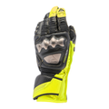 Full Metal 7 - Men's Motorcycle Racing Leather Gloves - Black/Red Fluo
