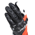 Carbon 4 - Men's Motorcycle Long Leather Gloves - Black/Fluo-Red/White
