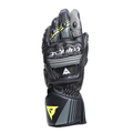 Druid 4 - Men's Motorcycle Leather Gloves - Black/Charcoal-Gray/Fluo-Yellow