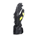 Druid 4 - Men's Motorcycle Leather Gloves - Black/Charcoal-Gray/Fluo-Yellow