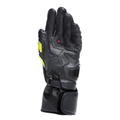 Druid 4 - Men's Motorcycle Leather Gloves - Black/Charcoal-Gray/Fluo-Yellow