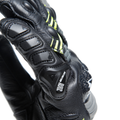 Druid 4 - Men's Motorcycle Leather Gloves - Black/Charcoal-Gray/Fluo-Yellow