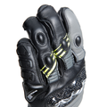 Druid 4 - Men's Motorcycle Leather Gloves - Black/Charcoal-Gray/Fluo-Yellow