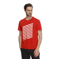 Geometrica - Men's Crewneck T-Shirt - Red/White Stripes