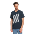 Geometrica - Men's Crewneck T-Shirt - Carbon/White Stripes